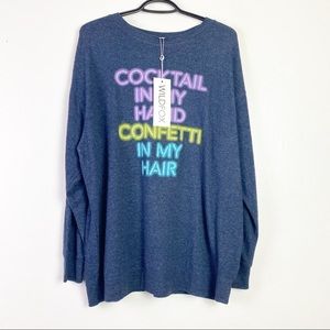 Wildfox Couture Cocktail & Confetti Roadtrip Oversized Long Sleeve Tunic Sweater